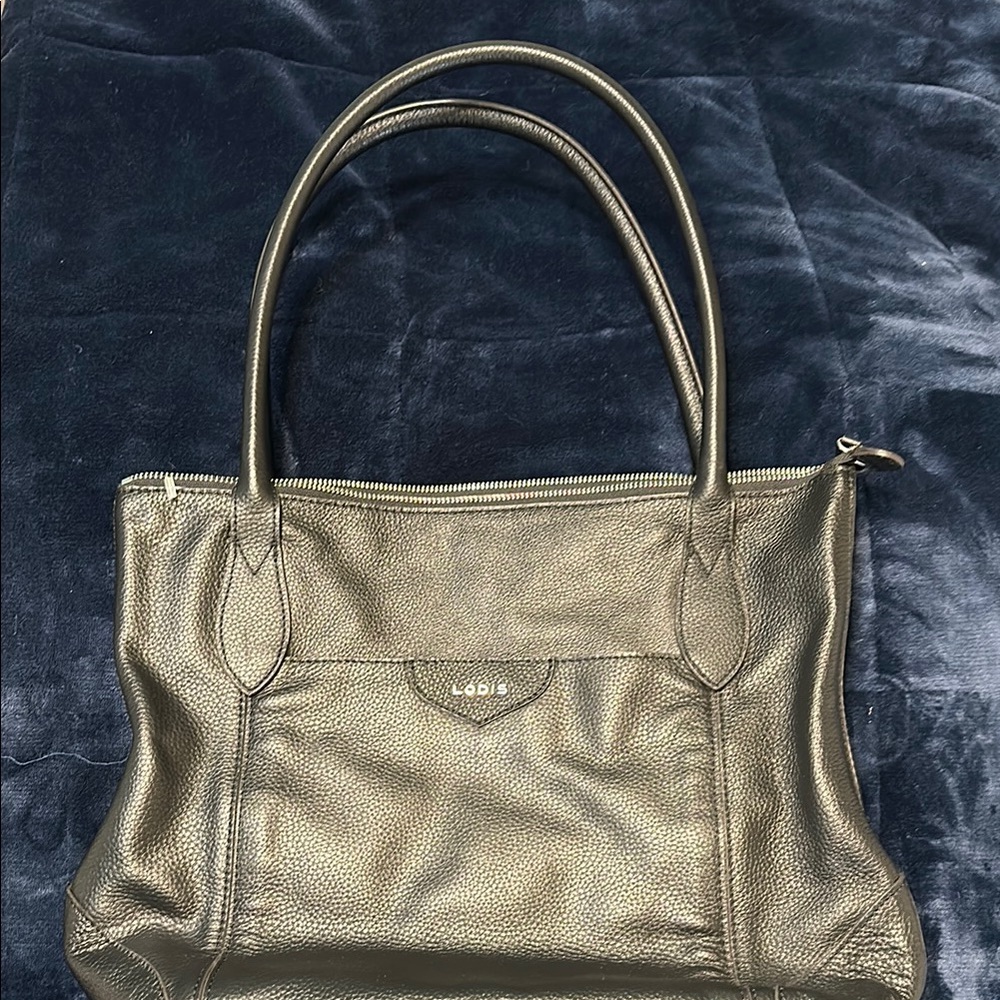 Lodis Black Pebble LeatherTote Bag with Soft Leather Material and Stylish Design